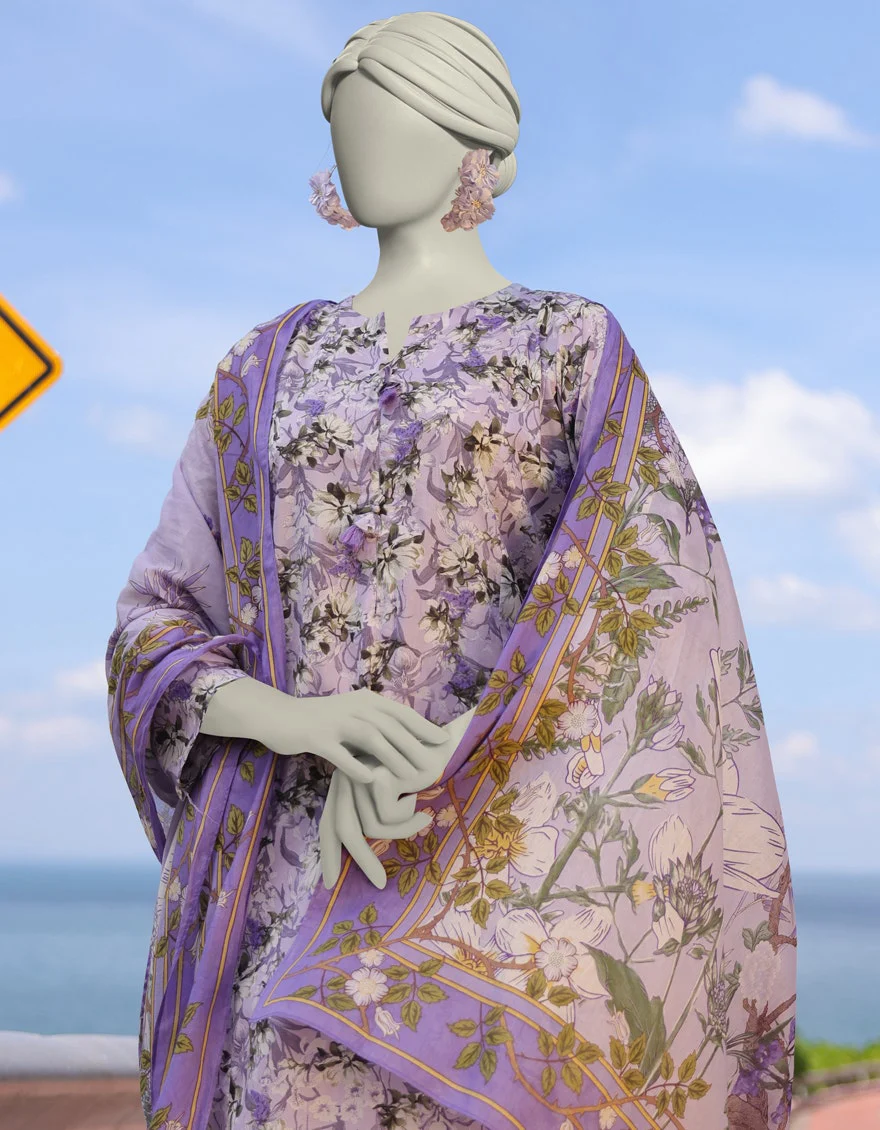 Juniad Jamshaid Lilac Lawn Printed 3PC-JLAWN-S-25-068-S Summer Pret 2025 - Image 2