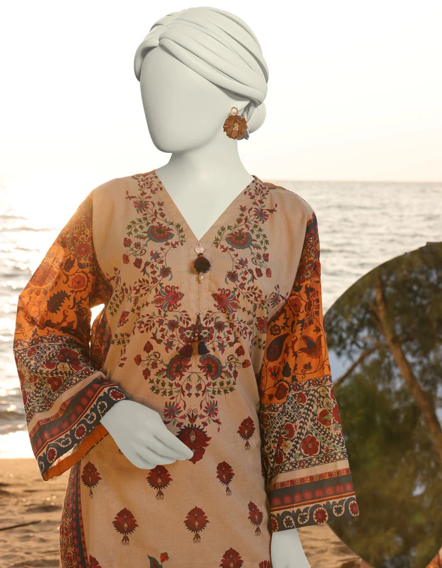 Juniad Jamshaid Multicolor Lawn Printed 2PC-JLAWN-S-JST-25-2006-S Summer Pret 2025 - Image 2