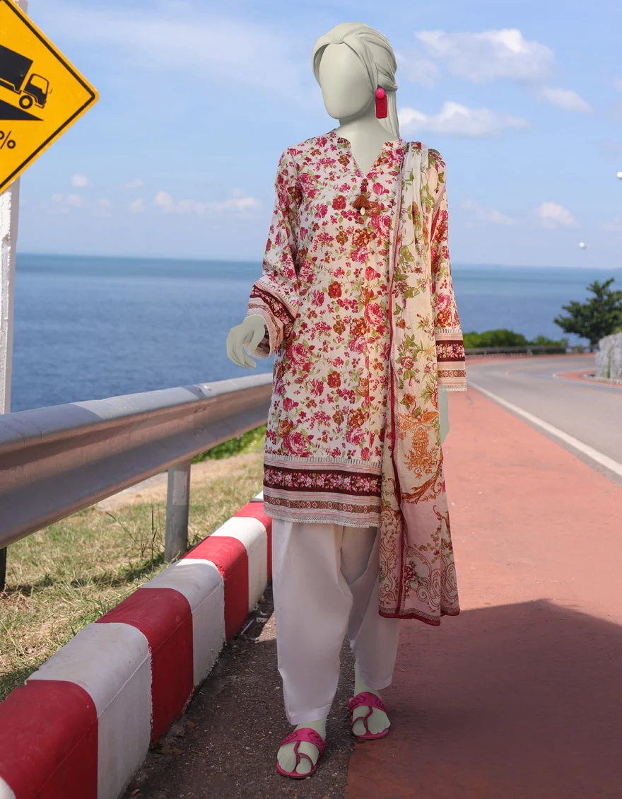 Juniad Jamshaid Multicolor Lawn Printed 3PC-JLAWN-S-25-069-S Summer Pret 2025