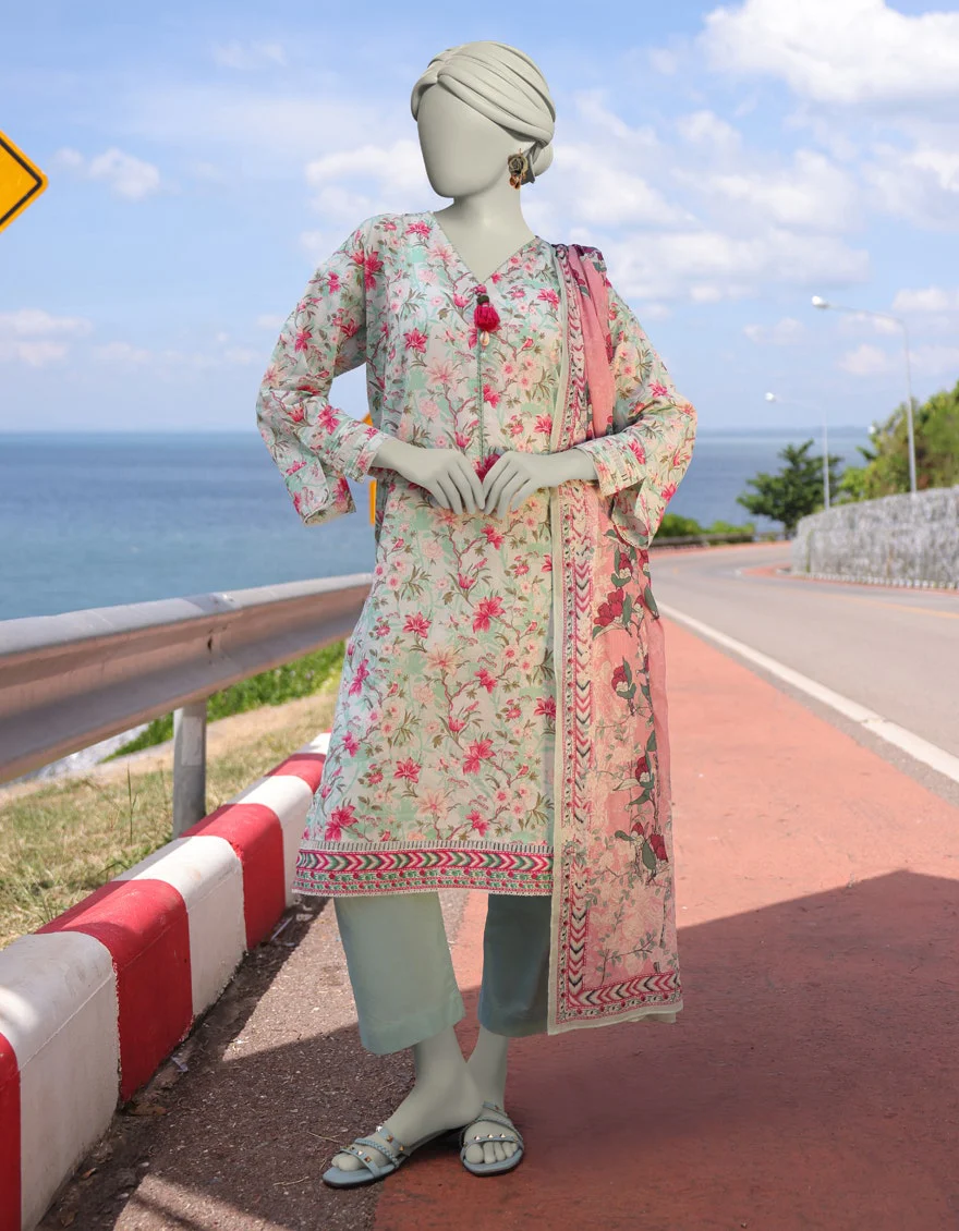 Juniad Jamshaid Multicolor Lawn Printed 3PC-JLAWN-S-25-070-S Summer Pret 2025