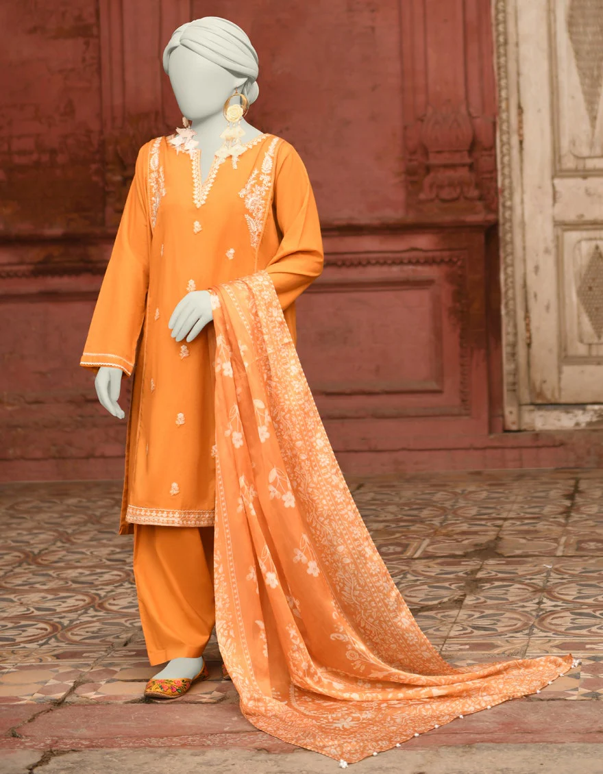 Juniad Jamshaid Mustard Lawn Embroidered 3PC-JLAWN-S-25-061-S Summer Pret 2025