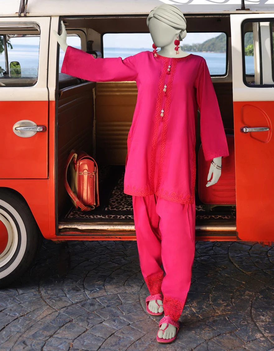 Juniad Jamshaid Pink Lawn Embroidered 2PC-JLAWN-S-JST-25-2018-S Summer Pret 2025