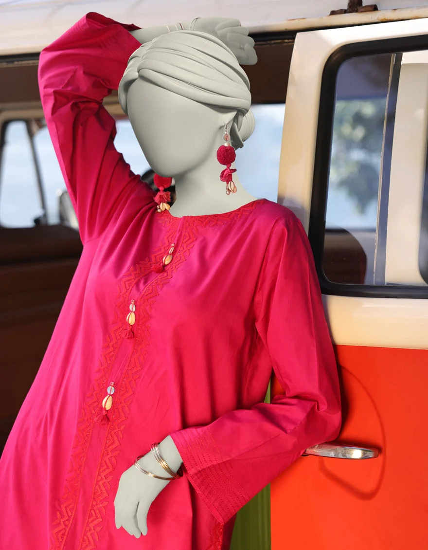 Juniad Jamshaid Pink Lawn Embroidered 2PC-JLAWN-S-JST-25-2018-S Summer Pret 2025 - Image 2