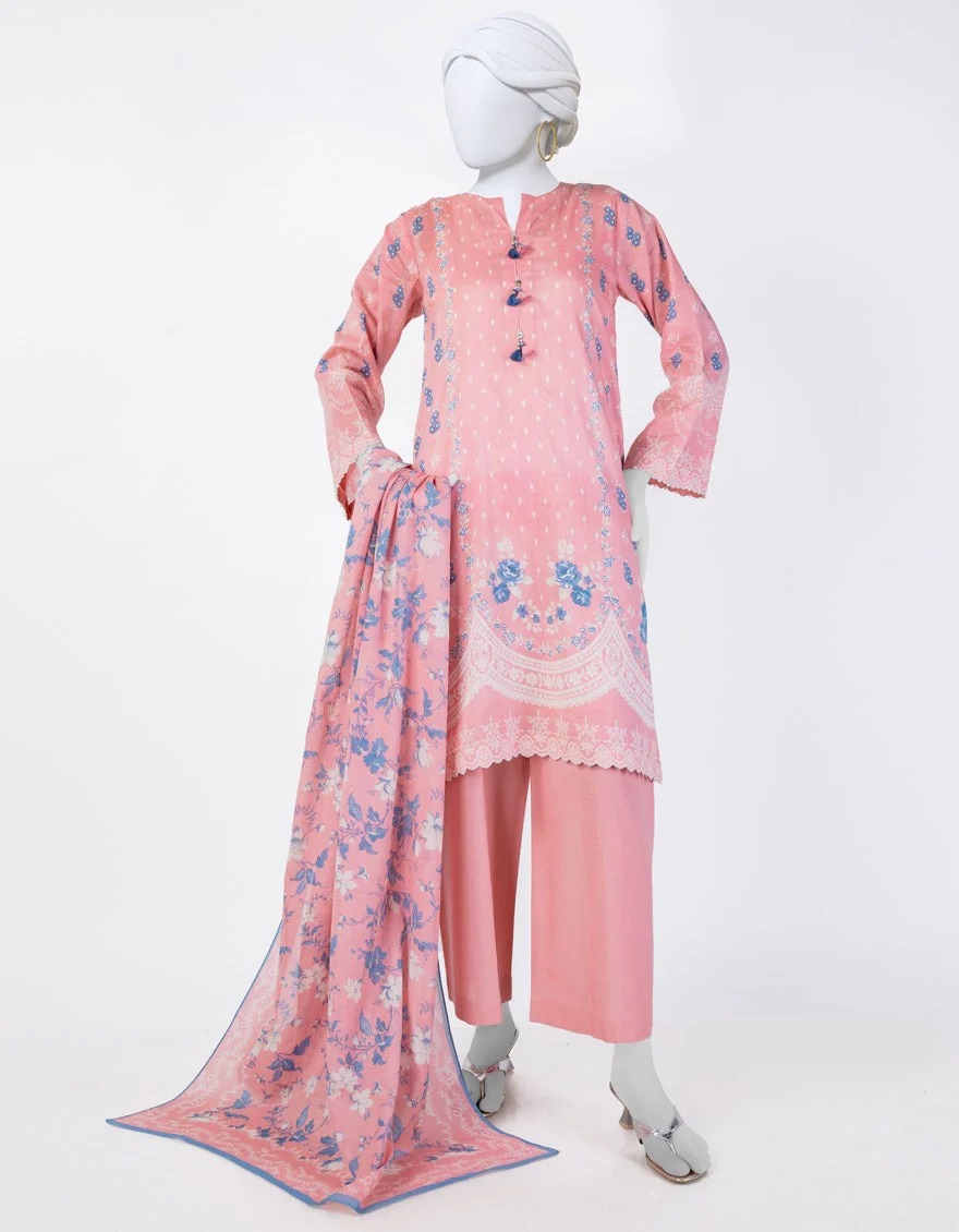Juniad Jamshaid Pink Lawn Printed 3PC-JLAWN-S-25-802-S Summer Pret 2025