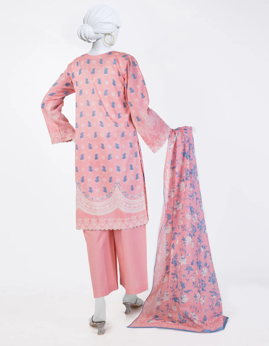Juniad Jamshaid Pink Lawn Printed 3PC-JLAWN-S-25-802-S Summer Pret 2025 - Image 2