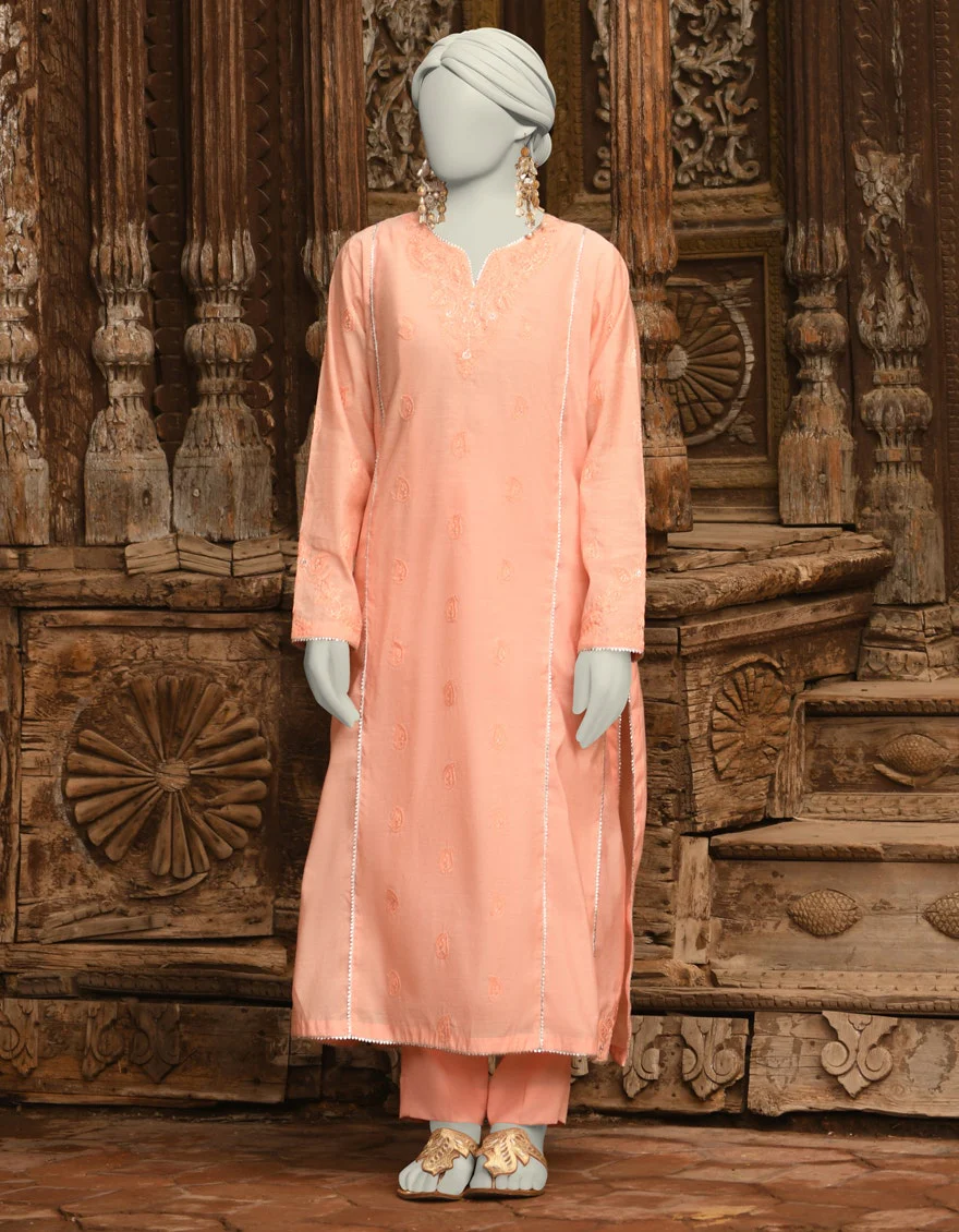 Juniad Jamshaid Pink Paper Cotton Embroidered 2PC-JLAWN-S-JST-25-2014-S Summer Pret 2025
