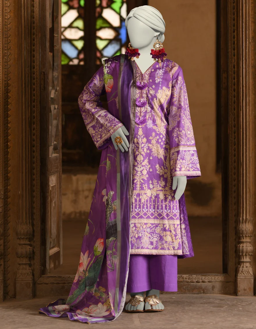 Juniad Jamshaid Purple Lawn Printed 3PC-JLAWN-S-25-022-S Summer Pret 2025