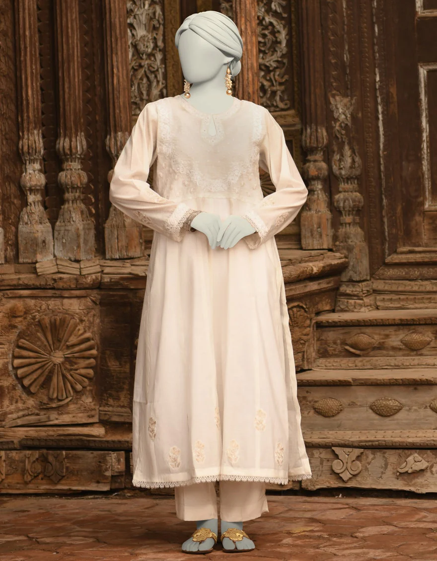 Juniad Jamshaid White Paper Cotton Embroidered 2PC-JLAWN-S-JST-25-2016-S Summer Pret 2025