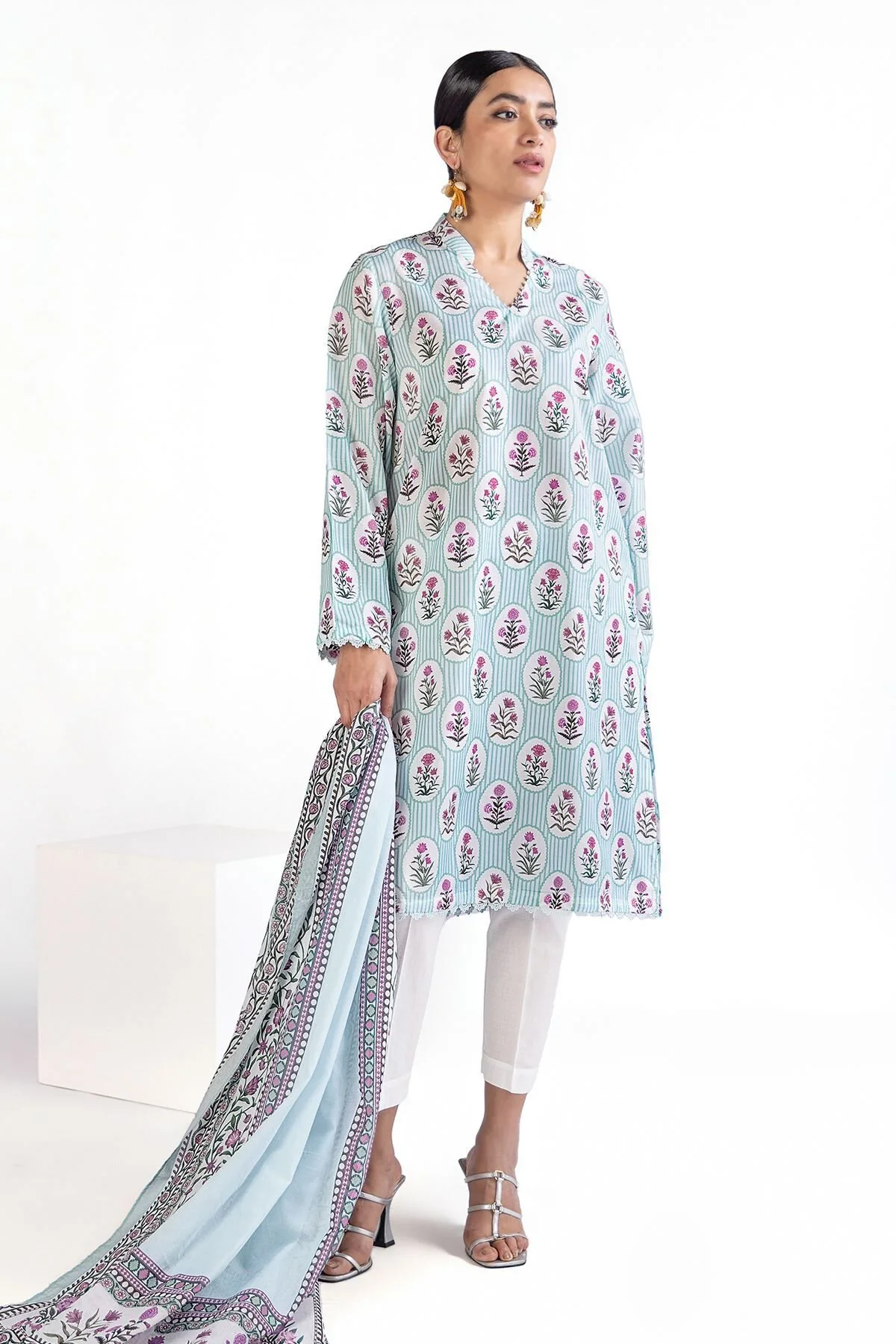 Khaadi SSZ125B Fabrics 2 Piece Top and Dupatta 2025