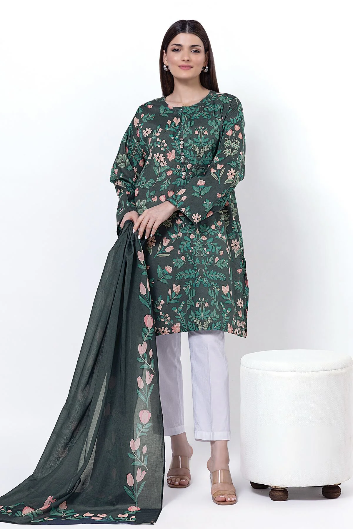 Khaadi SSZ185B Fabrics 2 Piece Top and Dupatta 2025