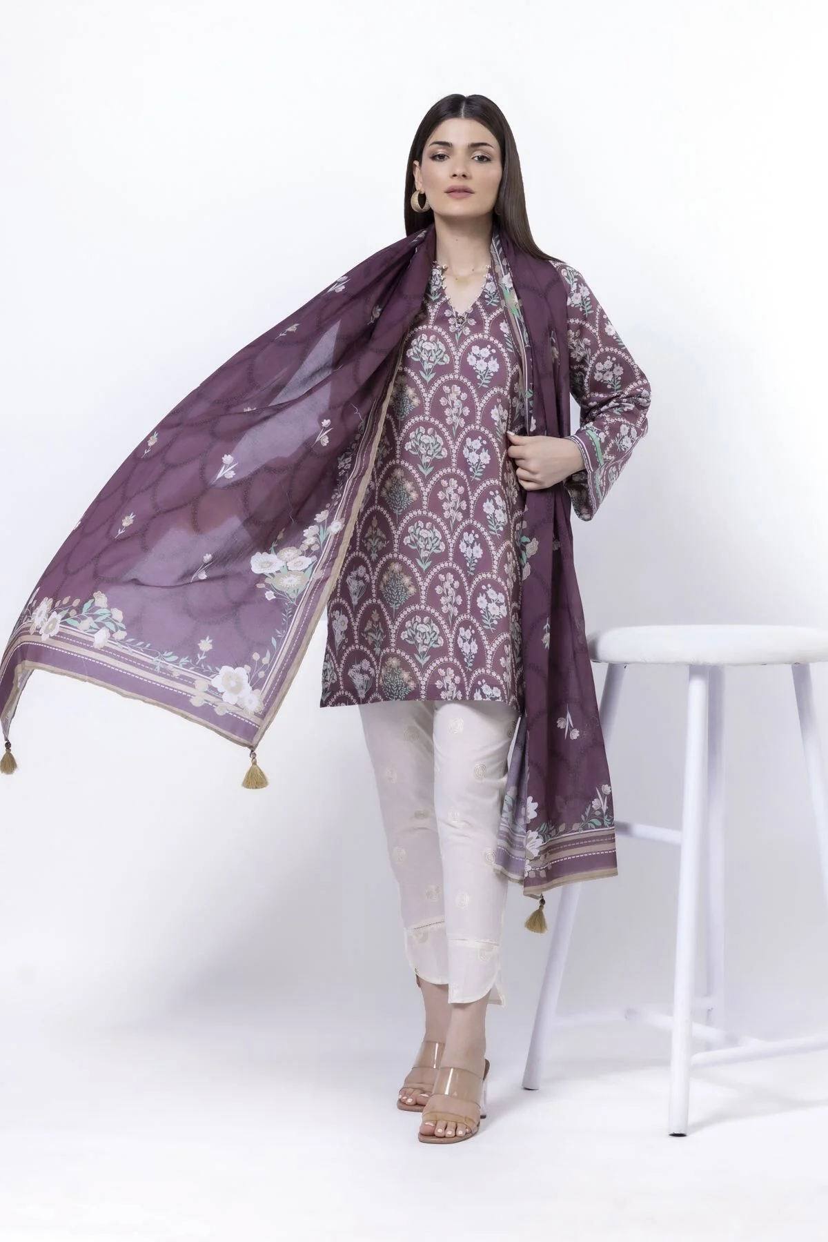 Khaadi SSZ187B Fabrics 2 Piece Top and Dupatta 2025