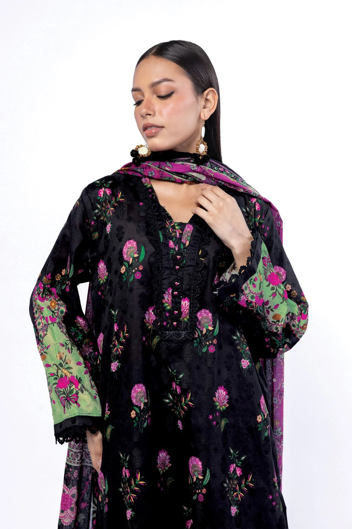 Khaadi T-A22-26-101FA-VG_MULTI Fabrics First Bloom 2026 - Image 2