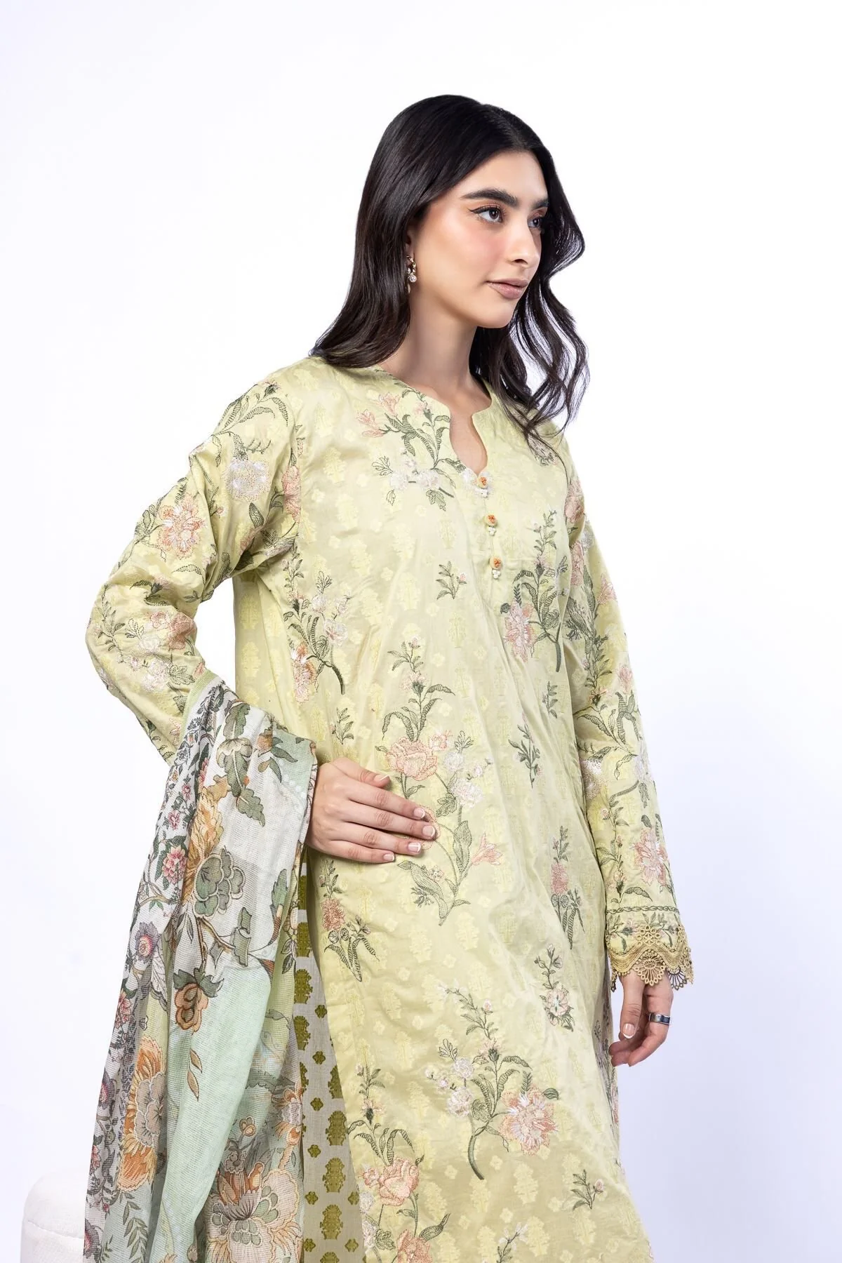 Khaadi T-A22-26-107FF-VG_MULTI Fabrics First Bloom 2026 - Image 2
