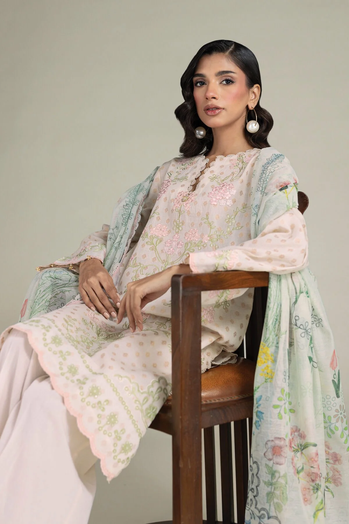 Khaadi T-A33-26-101FE-VG_MULTI Fabrics First Bloom 2026 - Image 2