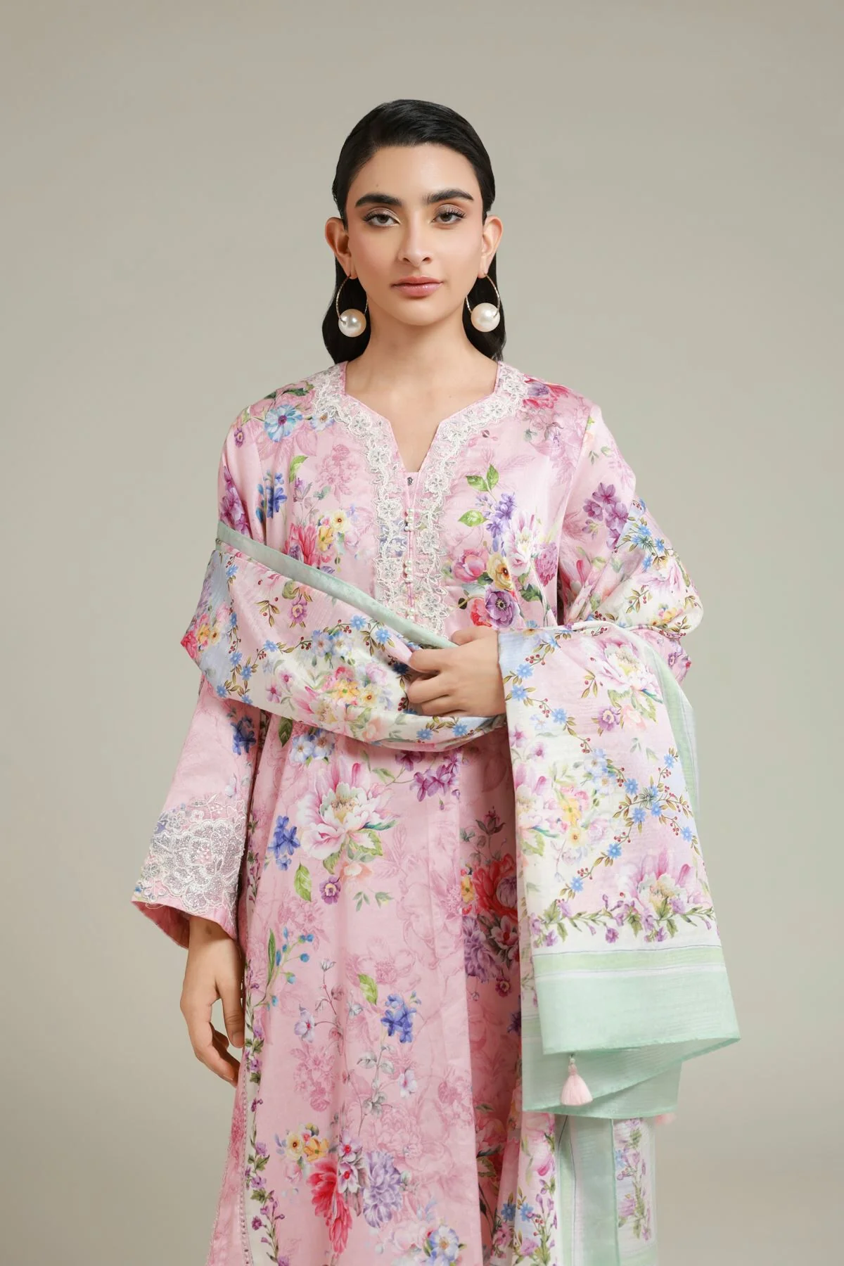Khaadi T-A33-26-110FE1-VG_MULTI Fabrics First Bloom 2026 - Image 2