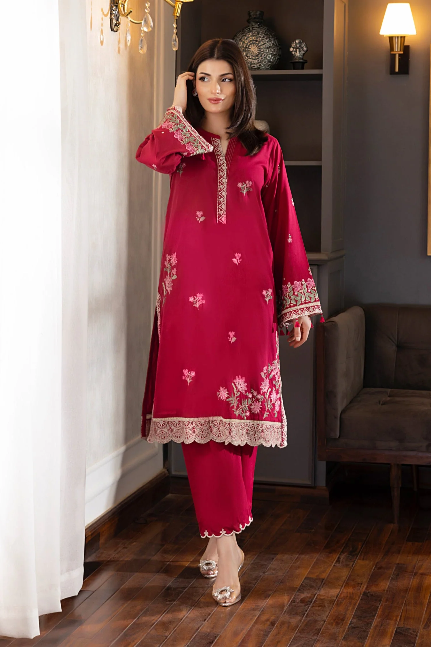 Lakhany LG-AR-0148 Embroidered Essentials With Printed Dupatta 2025