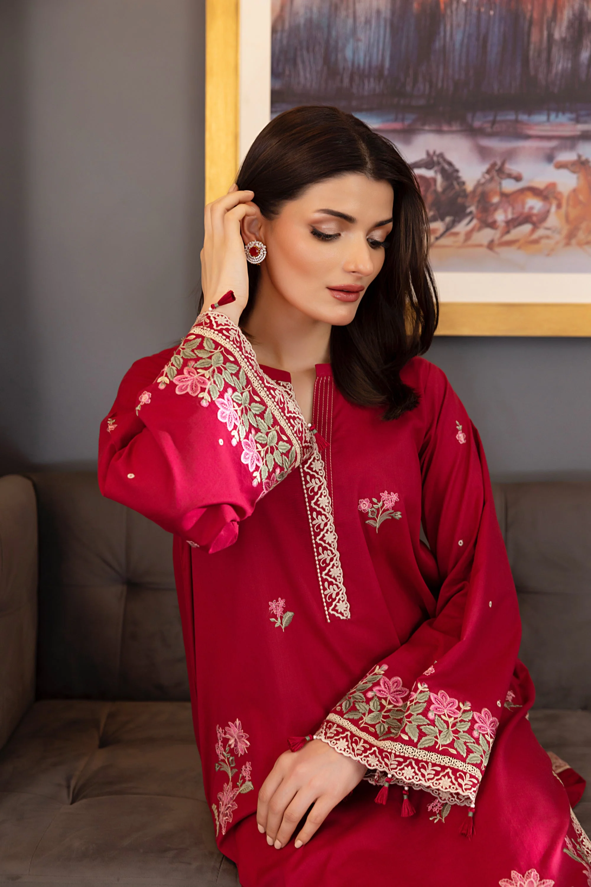 Lakhany LG-AR-0148 Embroidered Essentials With Printed Dupatta 2025 - Image 2