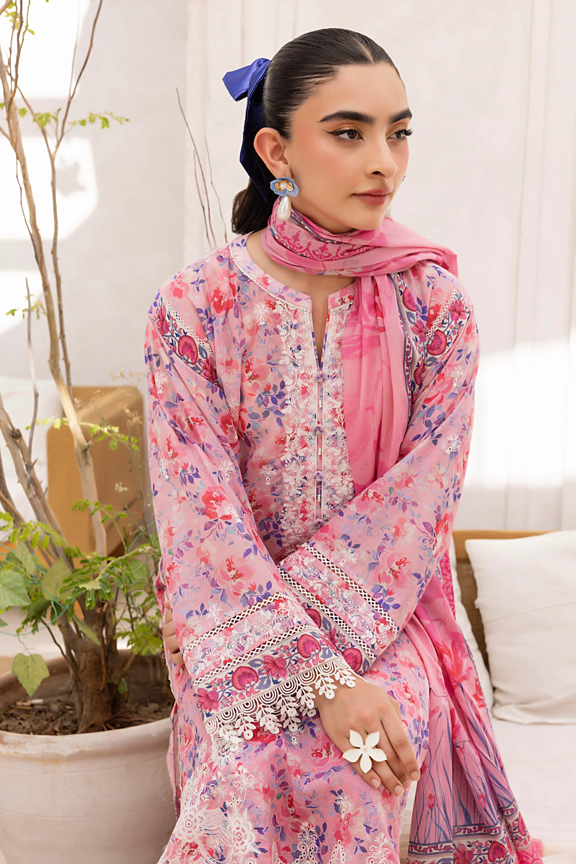 Lakhany LG-AR-0158 Embroidered Essentials With Printed Dupatta 2025 - Image 2