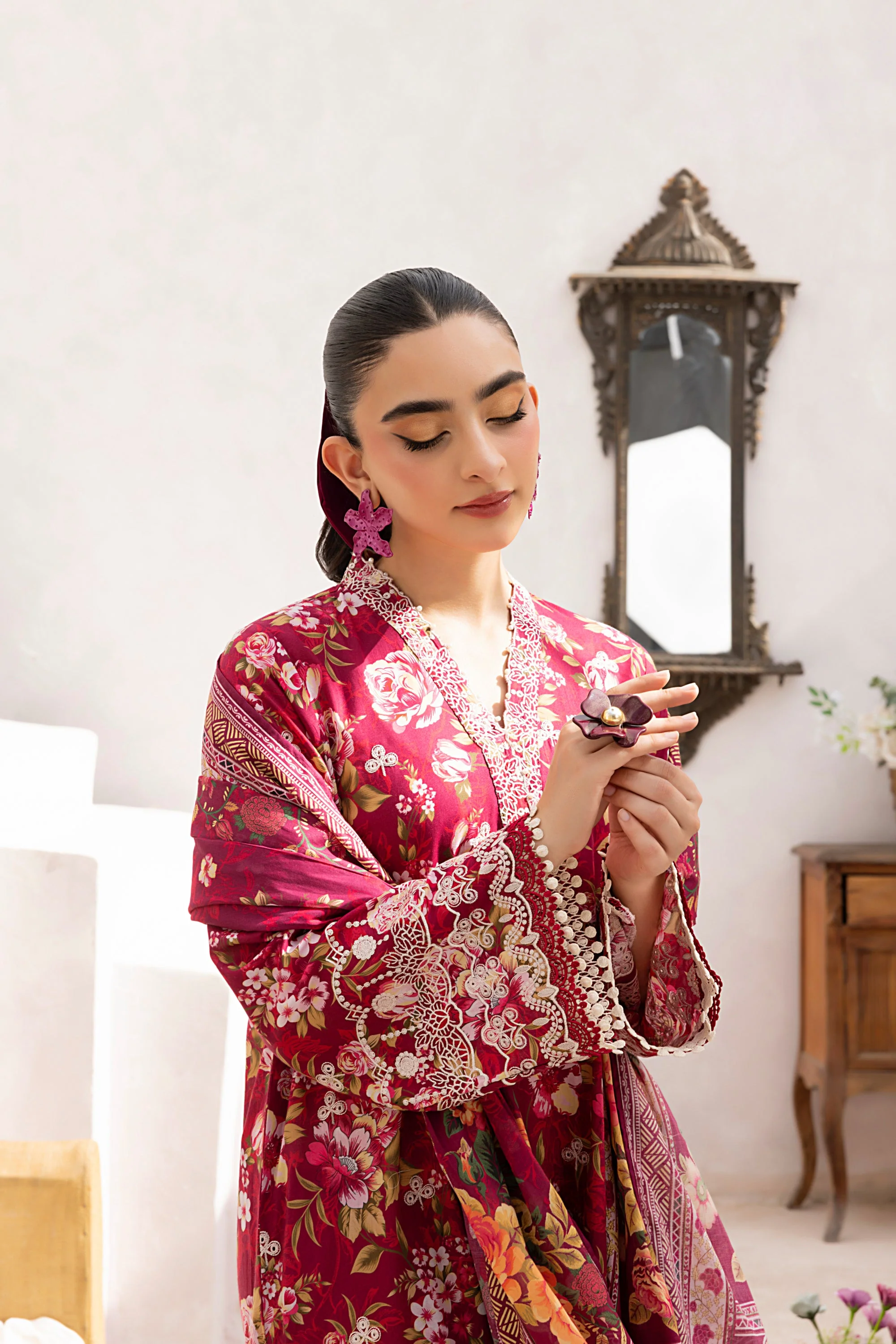 Lakhany LG-AR-0169 Embroidered Essentials With Printed Dupatta 2025 - Image 2