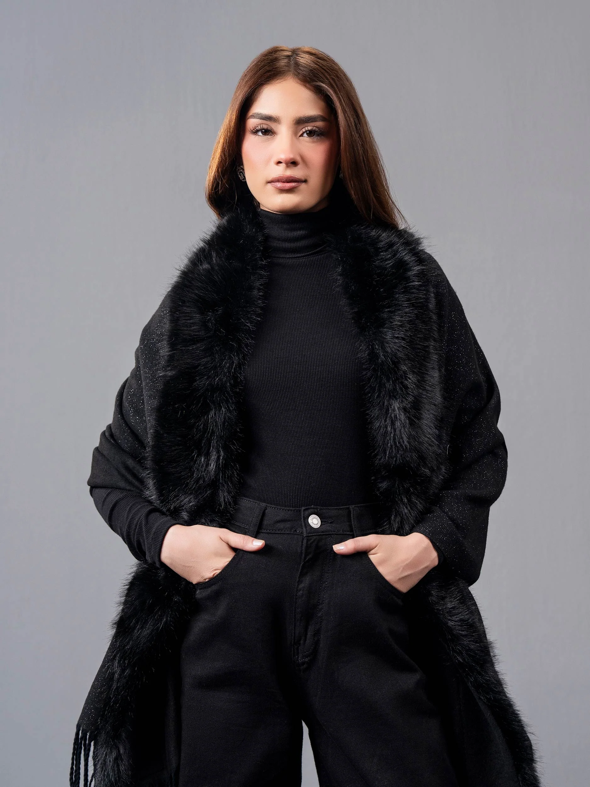 Limelight I9888CP-FRE-034-WoolenFurCap Cape  2025 - Image 2