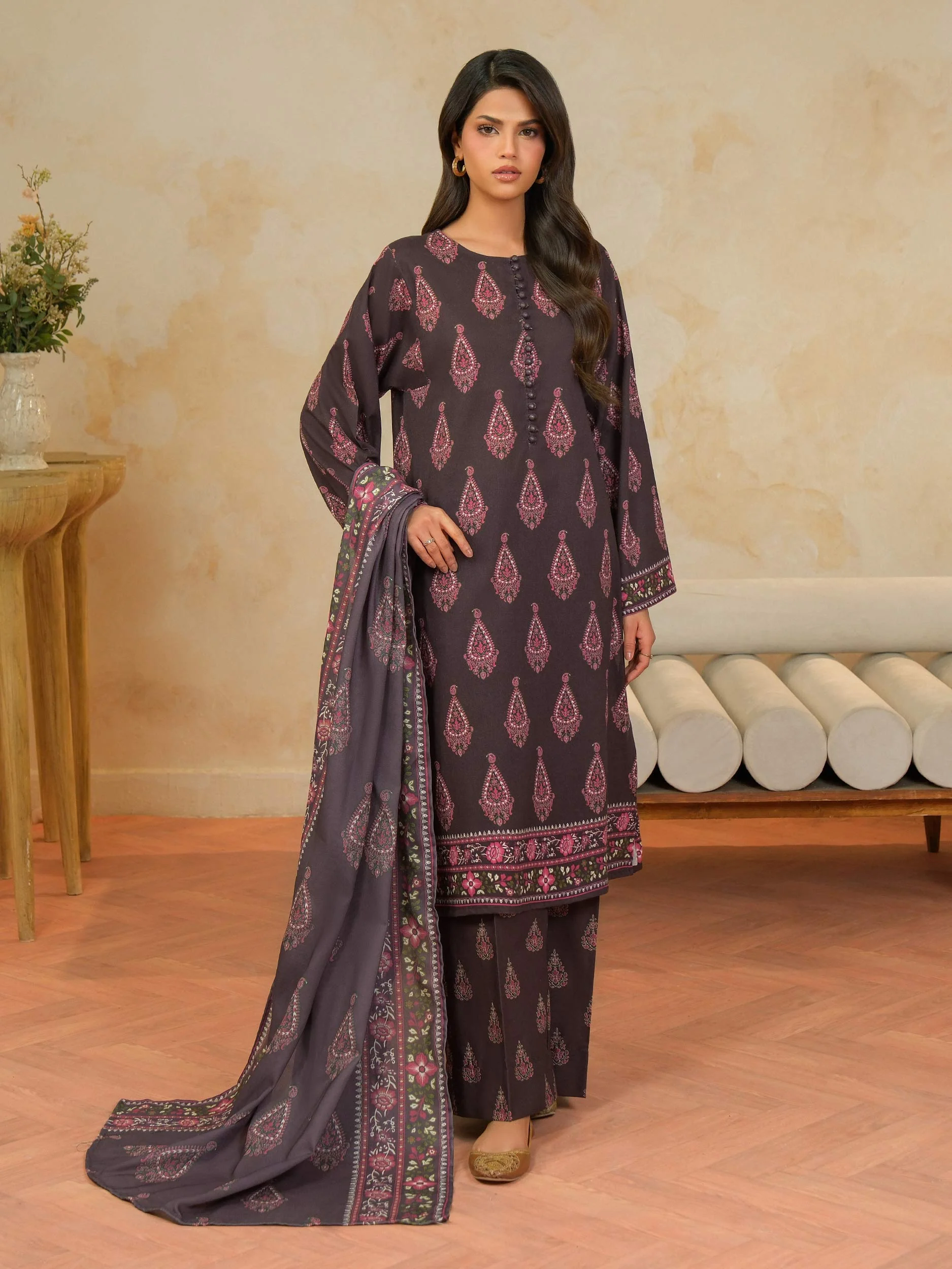 Limelight U4442SU-3PC-582 Printed Winter Collection 2025