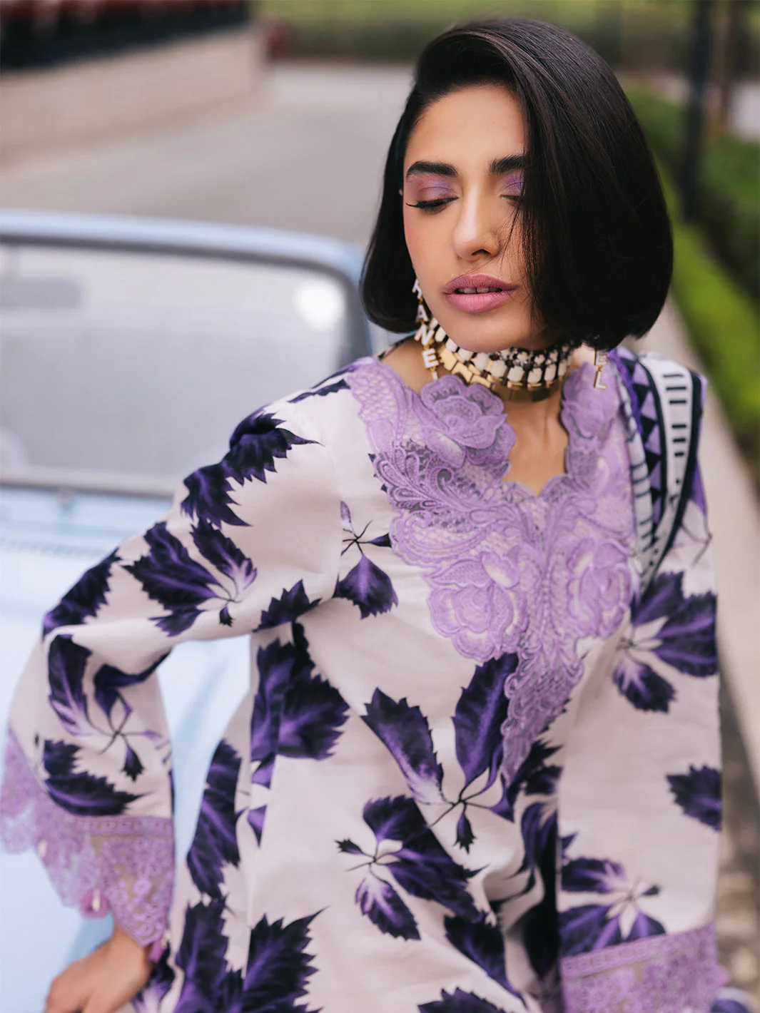 Mahnur Lilac Broadway Luxury Lawn 2025 - Image 2