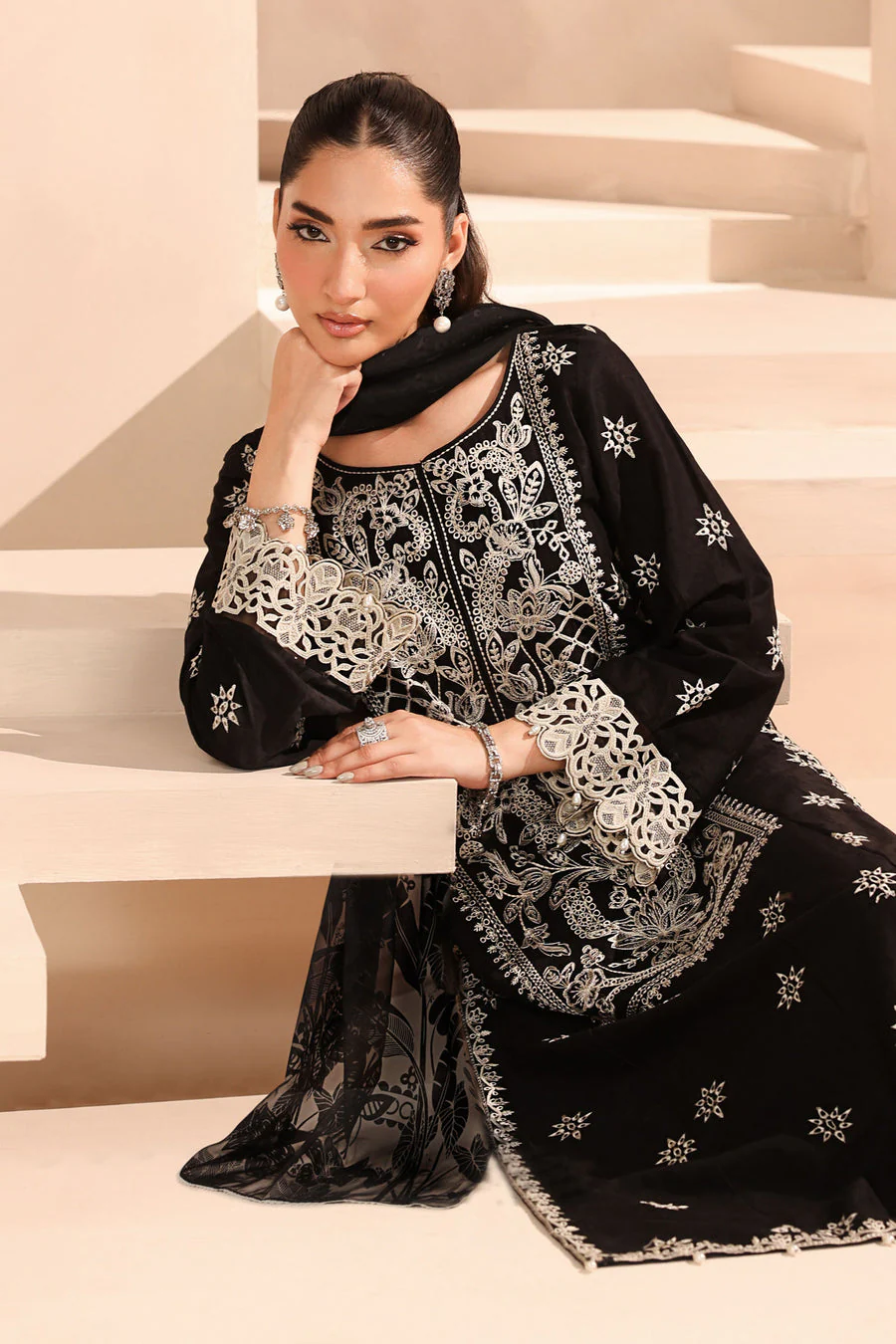 Maria B DMN2506-ESM-BLK Monochrome Cllection 2025 - Image 2