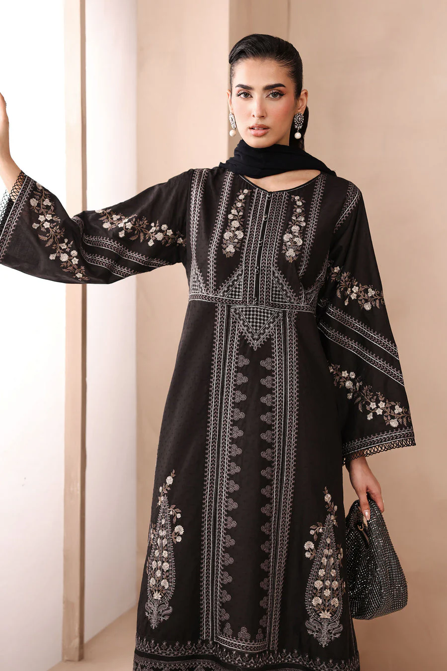Maria B DMN2510-ESM-BLK Monochrome Cllection 2025 - Image 2