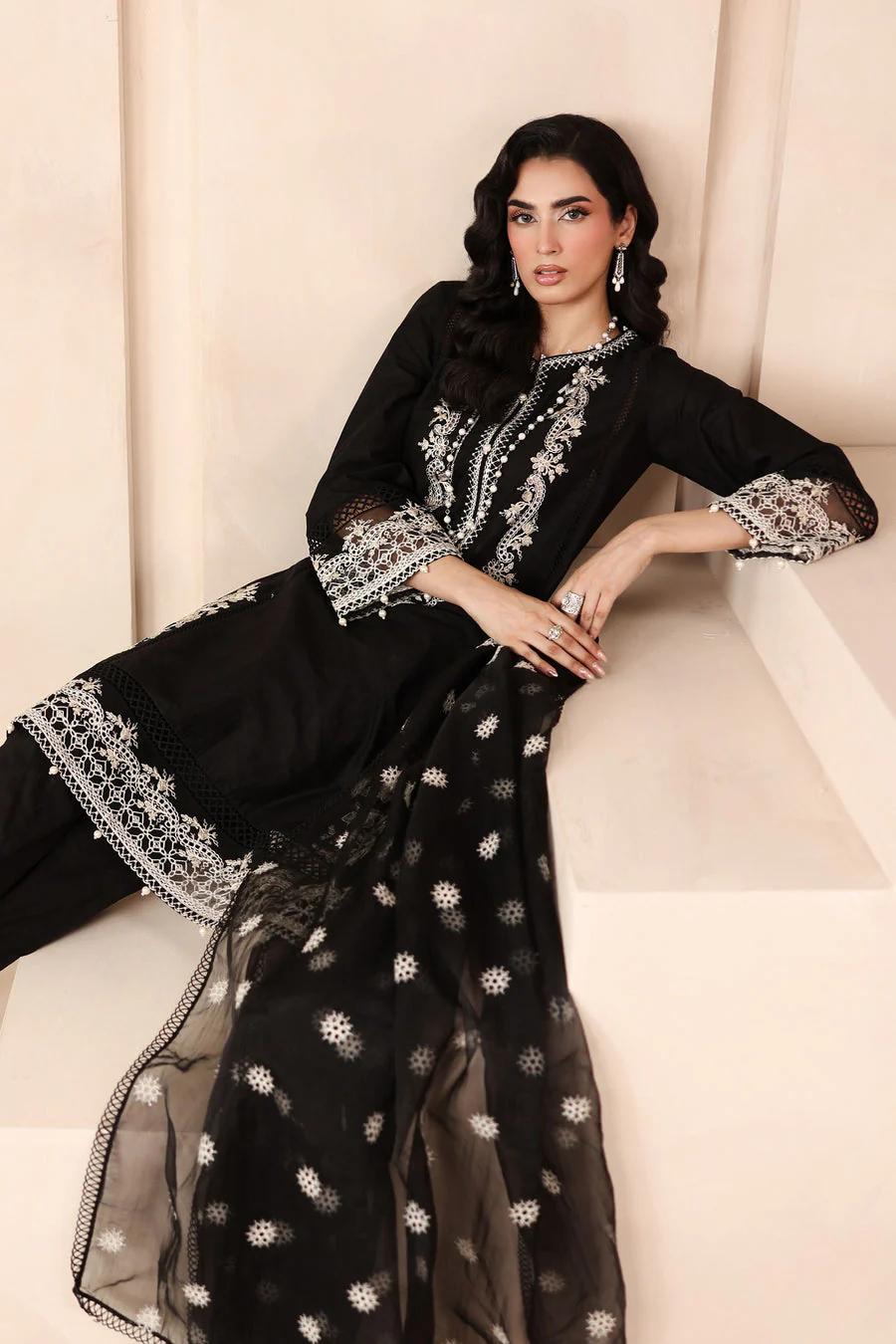 Maria B DMN2513-ESM-BLK Monochrome Cllection 2025 - Image 2