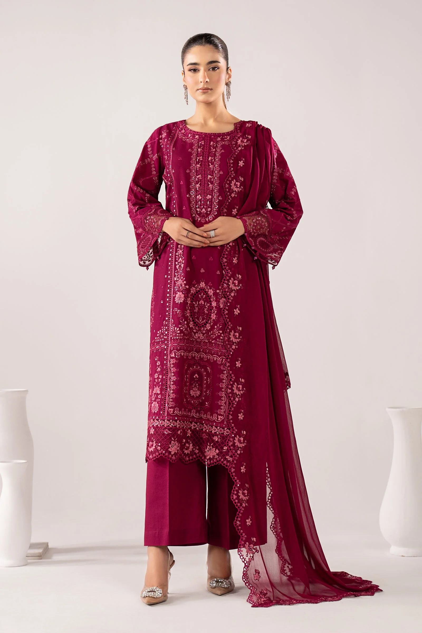 Maria B DW-EA26-27-Magenta Eid Collection 2026