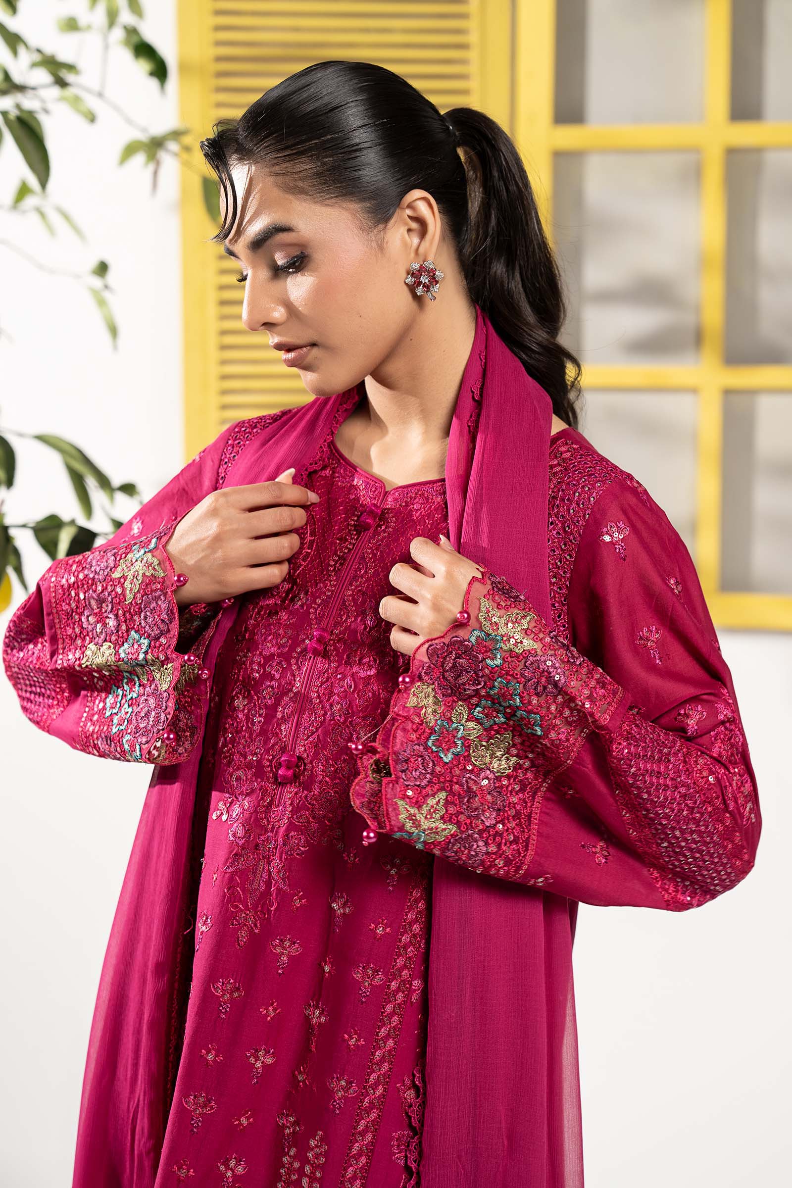 Maria B DW-EF26-08 Magenta Premium Pret 2026 - Image 2