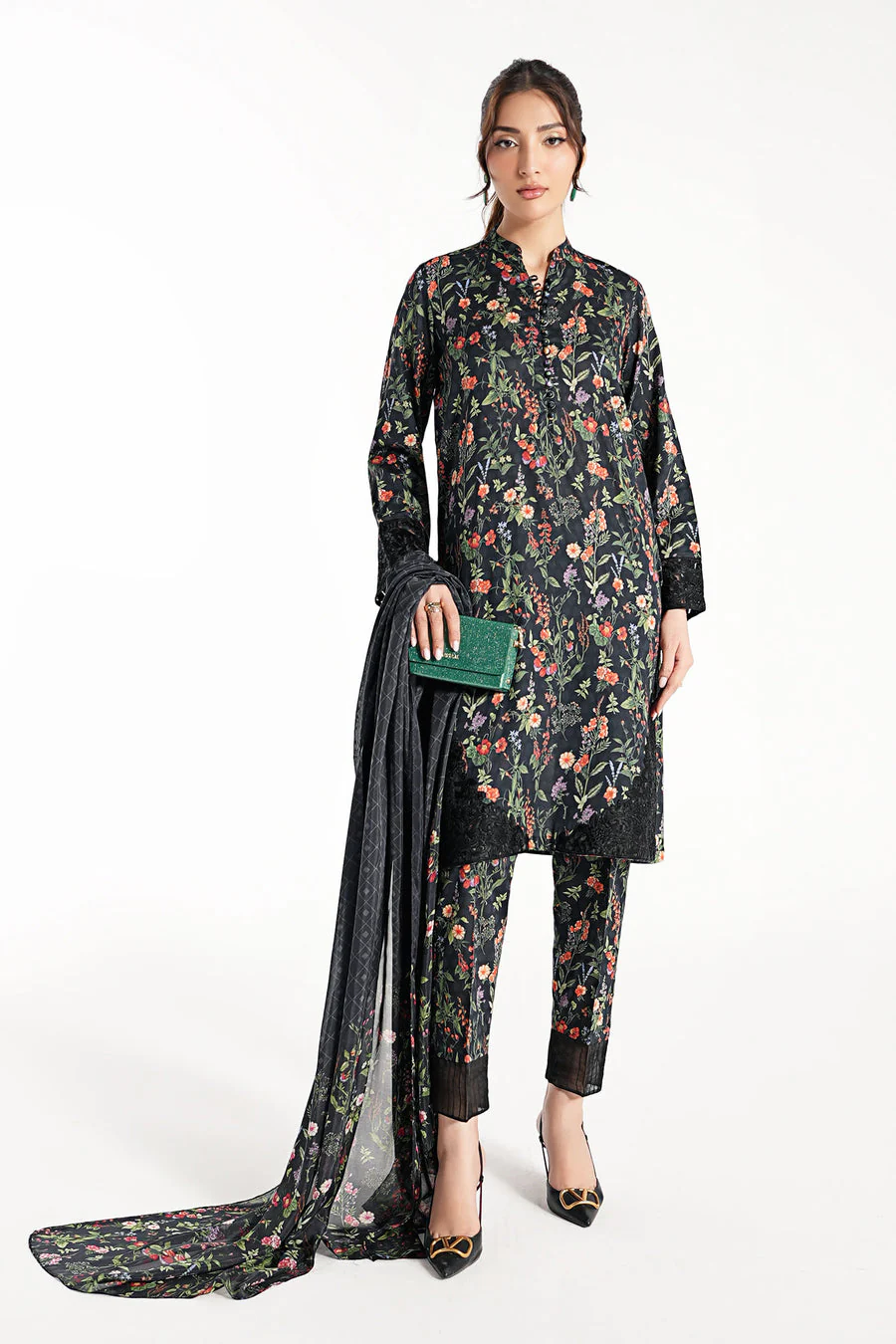 Maria B DWF71R1-ESM-BLK Winter Luxury Pret 2025