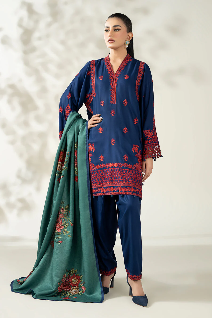 Maria B DWW2546-ESM-BLU Winter Luxury Pret 2025