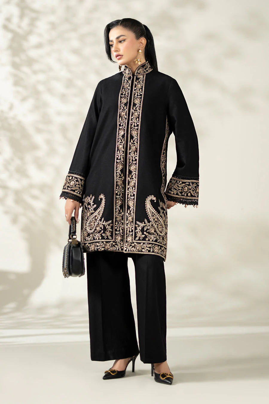 Maria B DWW2549-ESM-BLK Winter Luxury Pret 2025