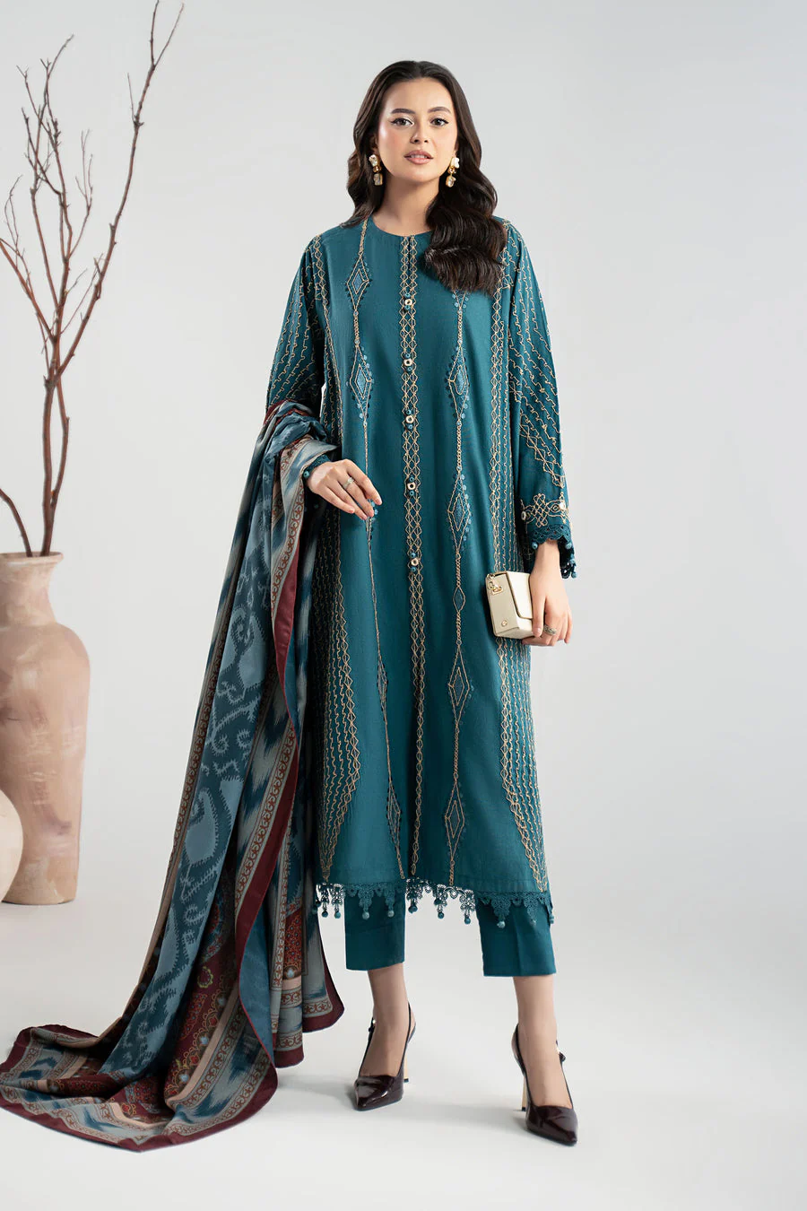 Maria B DWW2551-ESM-BLU Winter Luxury Pret 2025