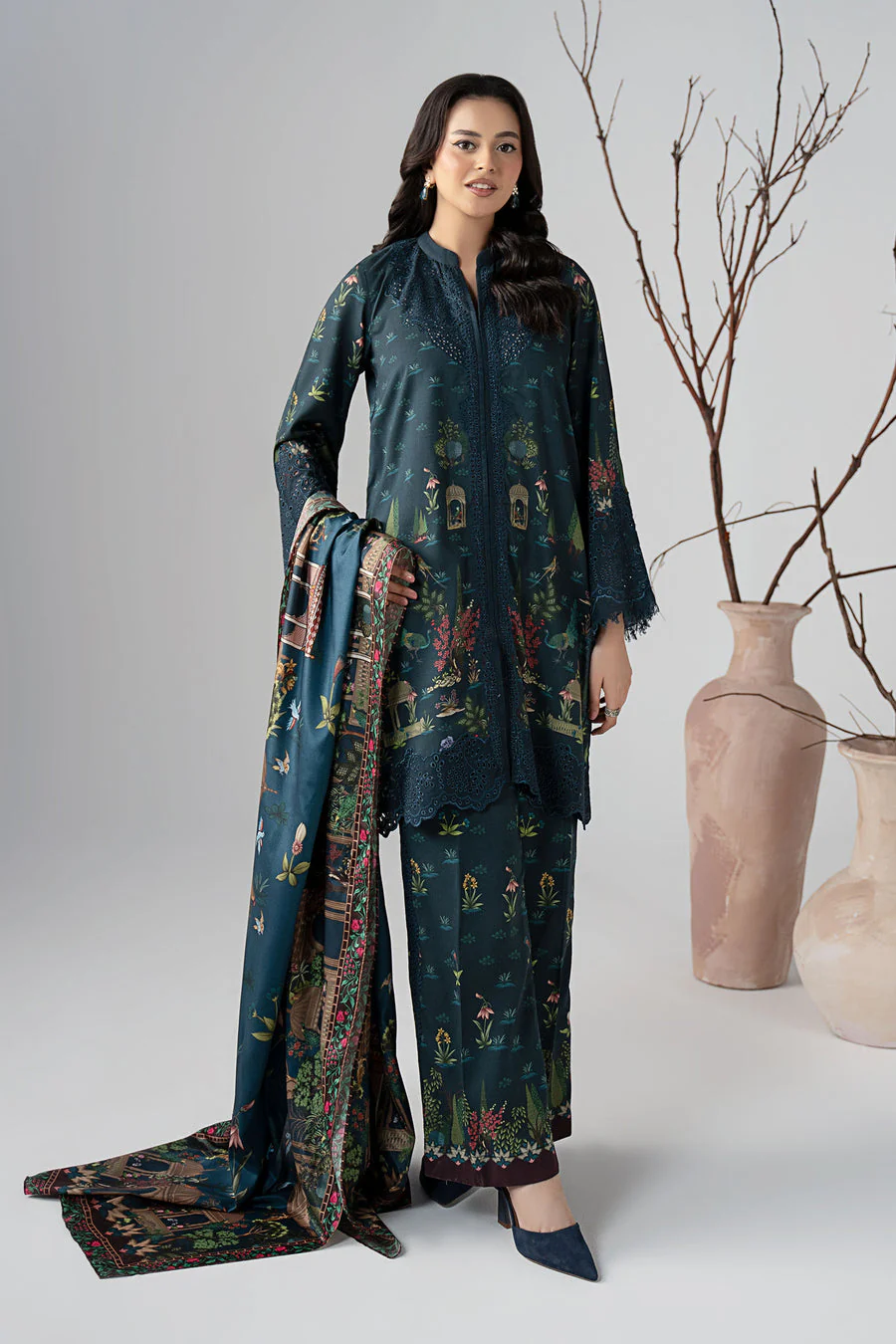 Maria B DWW2559-ESM-TEL Winter Luxury Pret 2025