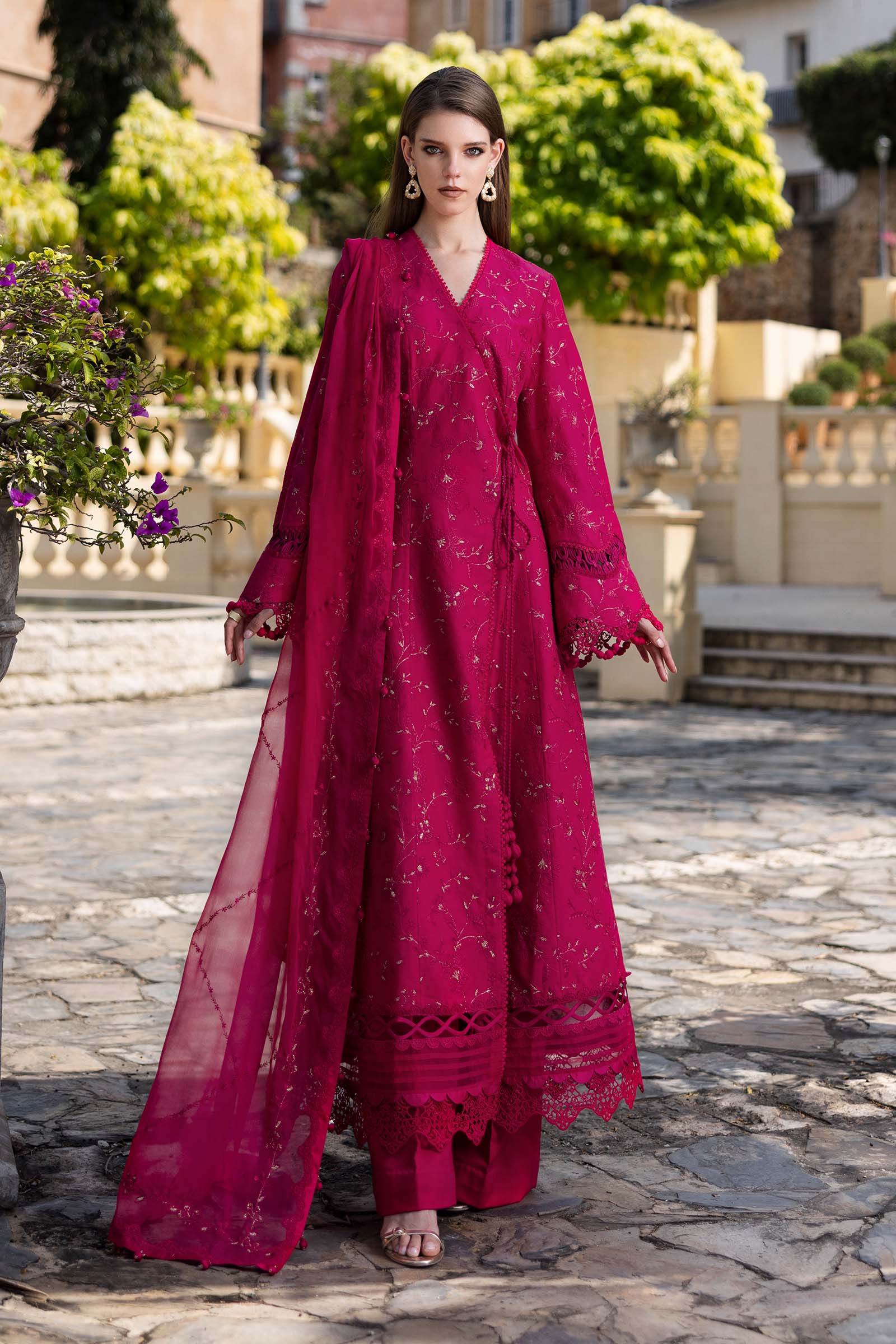 Maria B LF1019S-OLN-HPK Eid Collection M Luxe Fabrics 2026