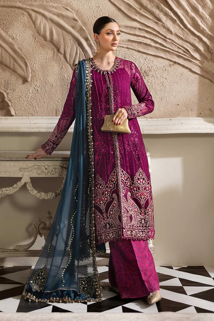 Maria B MPC2502-999-MGT Mbroidered Chiffon 2025