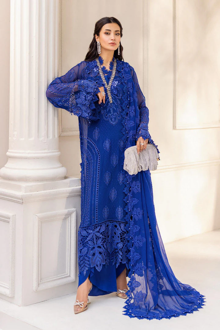 Maria B MPC2503-999-CBL Mbroidered Chiffon 2025