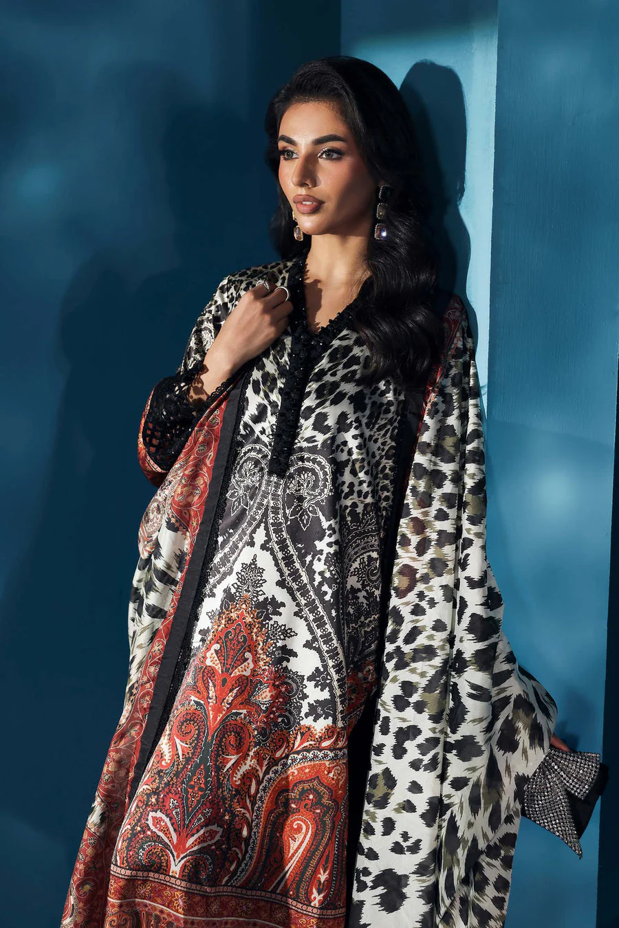 Maria B MPW2504-ESM-WDB Silk Winter 2025 - Image 2