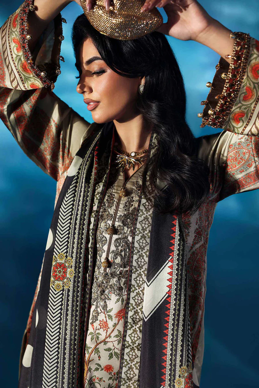Maria B MPW2505-ESM-SKN Silk Winter 2025 - Image 2