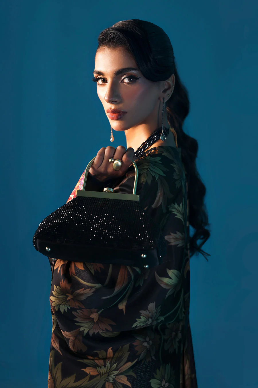 Maria B MPW2507-ESM-BLK Silk Winter 2025 - Image 2