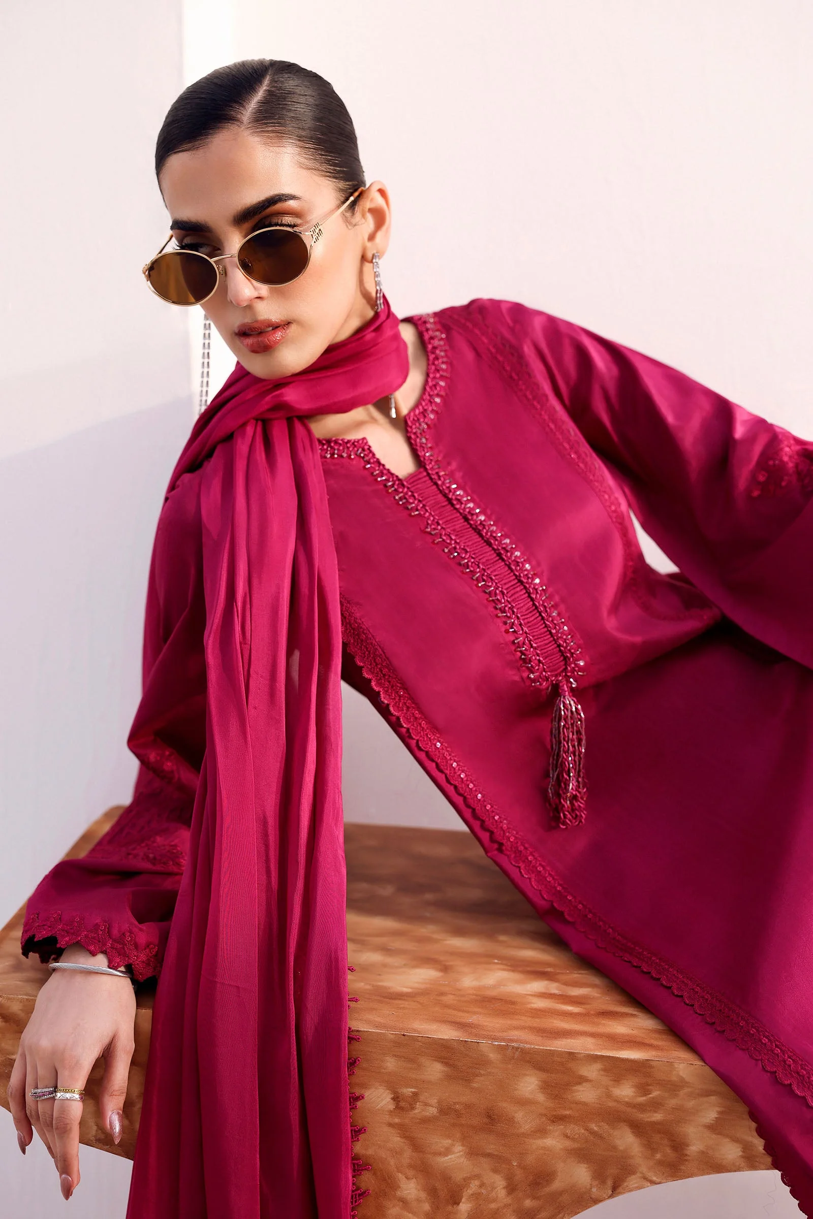 Maria B MST-EF26-15 Hot Pink Eid Ki Tayariaan Kahaniyan 2026 - Image 2