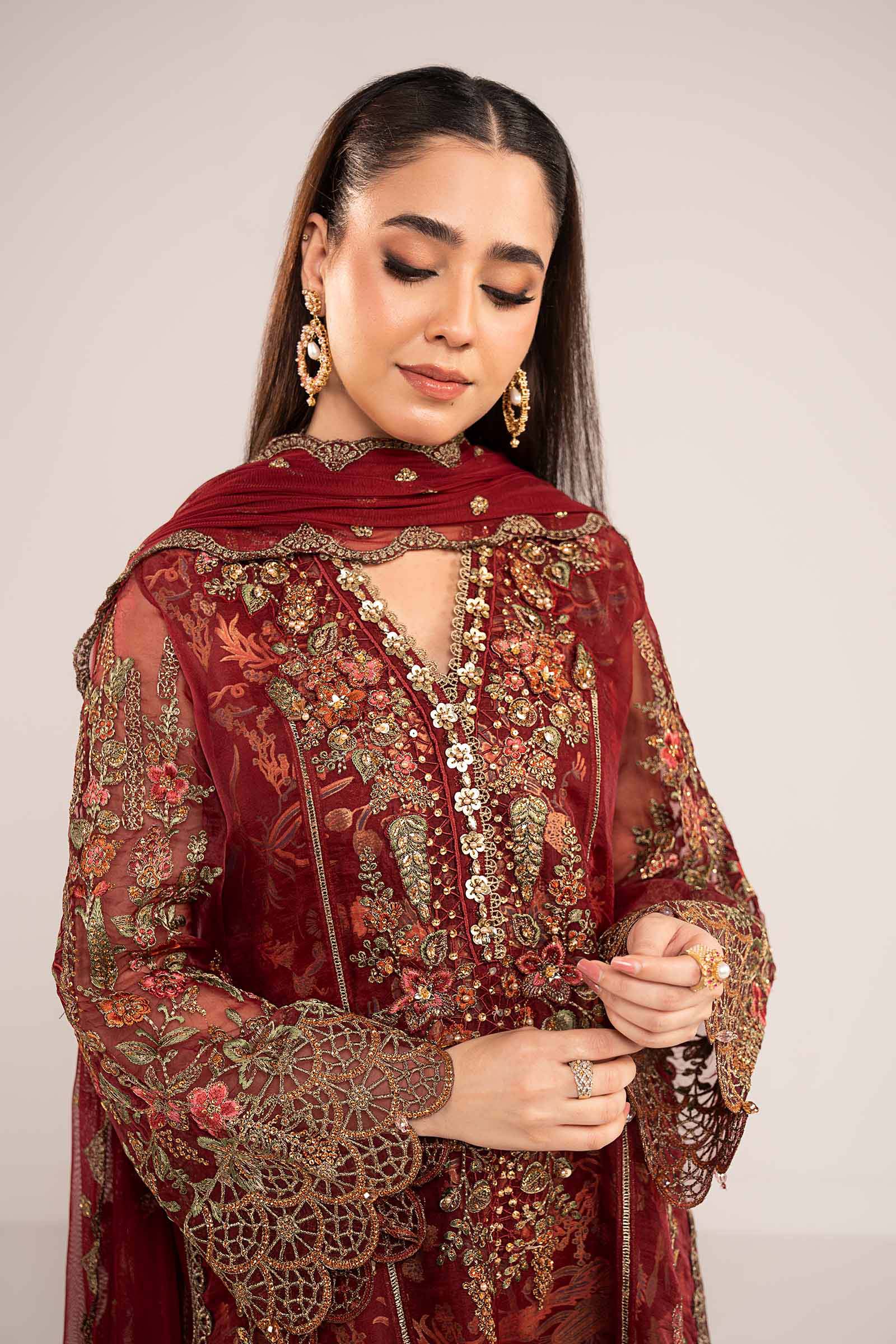 Maria B SF-EF26-02 Maroon  Eid Ki Tayariaan Kahaniyan 2026 - Image 2