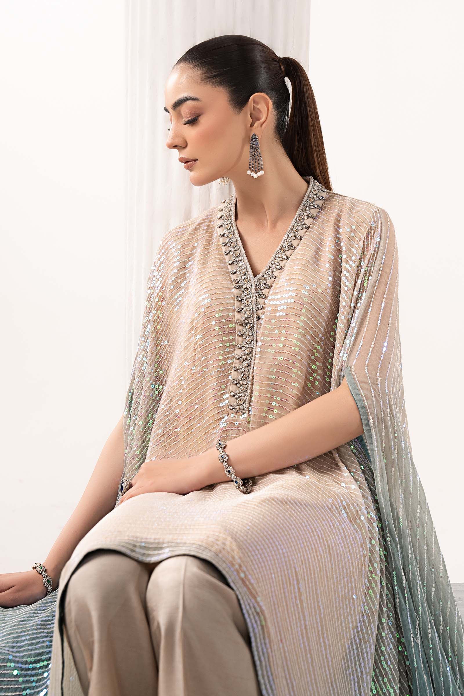 Maria B SF-EF26-11 Beige and Green  Eid Ki Tayariaan Kahaniyan 2026 - Image 2