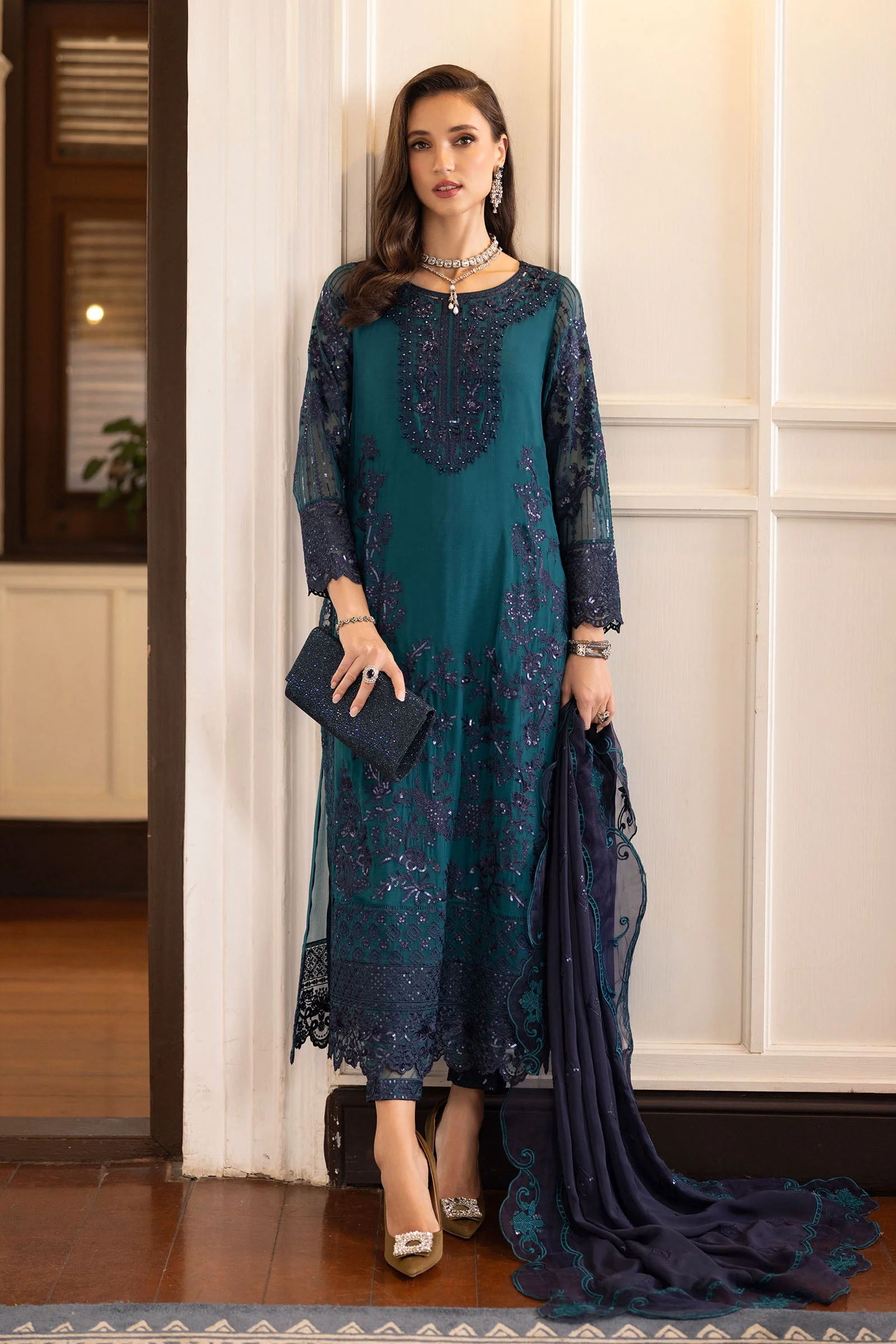Maria B SF-EF26-14 Teal Eid Ki Tayariaan Kahaniyan 2026