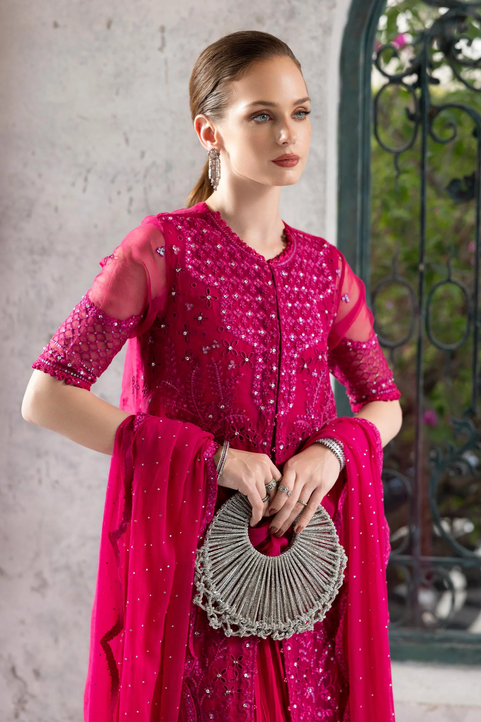 Maria B SF-EF26-53 Fuchsia Pink Eid Ki Tayariaan Kahaniyan 2026 - Image 2