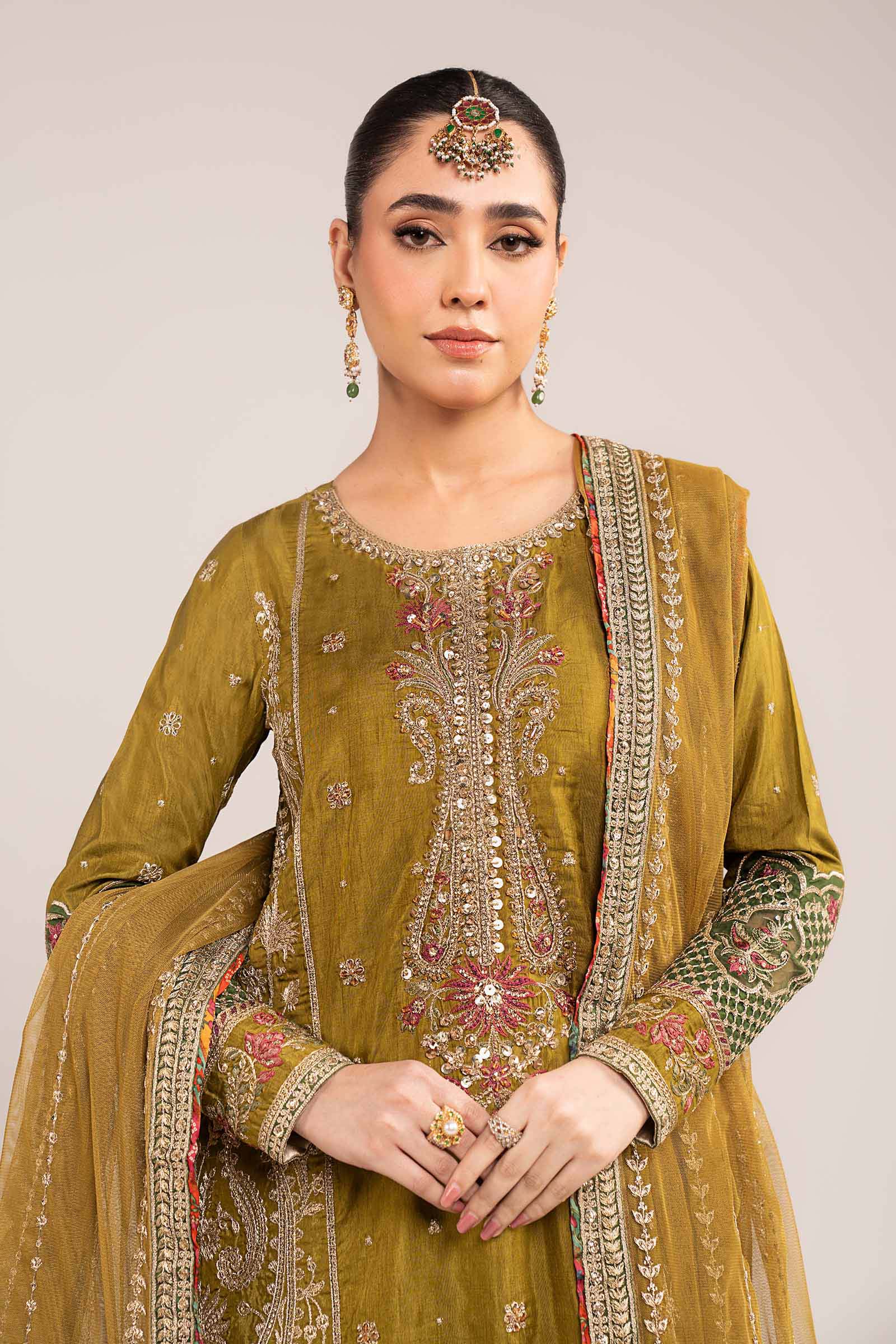 Maria B SF-W25-10 Olive Green Eid Ki Tayariaan Kahaniyan 2026 - Image 2