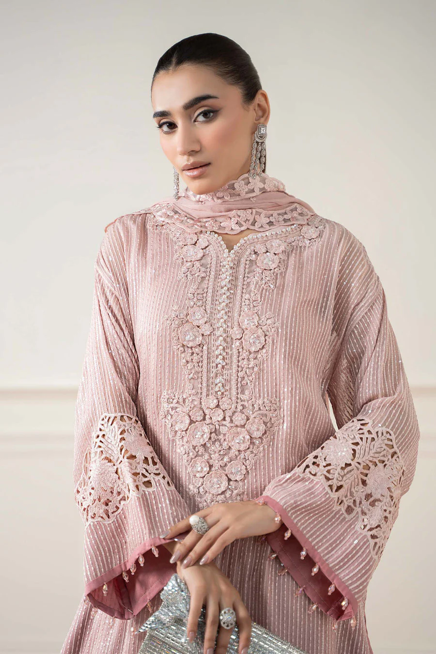Maria B SFEA503-ESM-PNK Pre Fall Prets 2025 - Image 2
