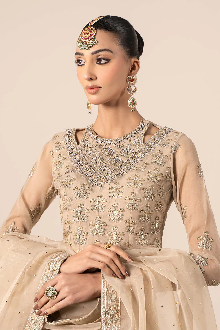Maria B SFF2555-ESM-BEG Eid Collection 2025 - Image 2